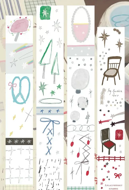 Assorted Washi Tape and Sticker Set for Planners/Scrapbooks | Mixed Journaling Supplies, Cute Stationery Collection