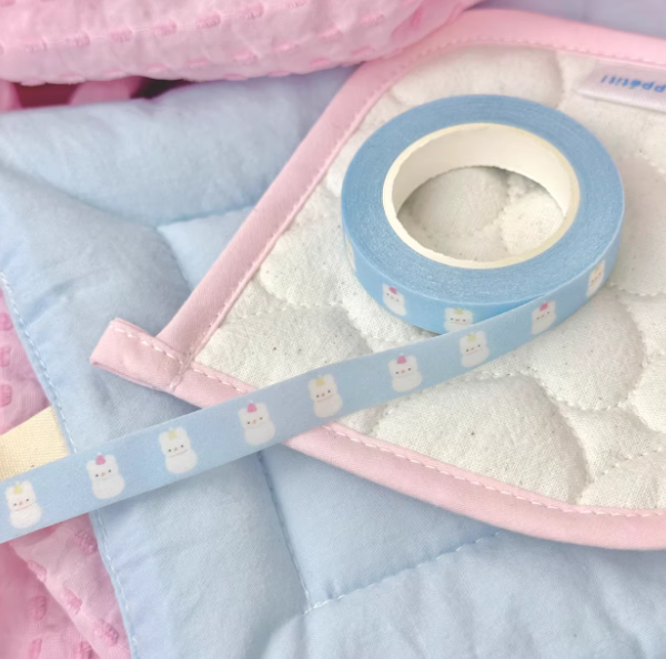 Washi Tape | Glitter Sand Stripe Washi Tape Checkered, Polka Dot & Star Pattern 1cm x 10m