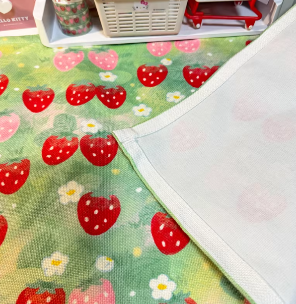 Strawberry Table Mat |Showa Retro Cute Photo Prop for Journal & Decor